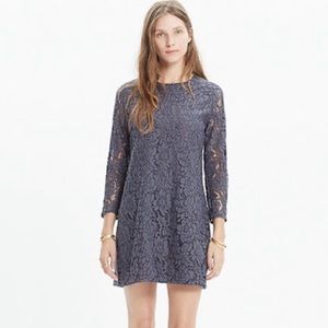 Madewell Lace Long Sleeve Shift Dress 00 XS XXS